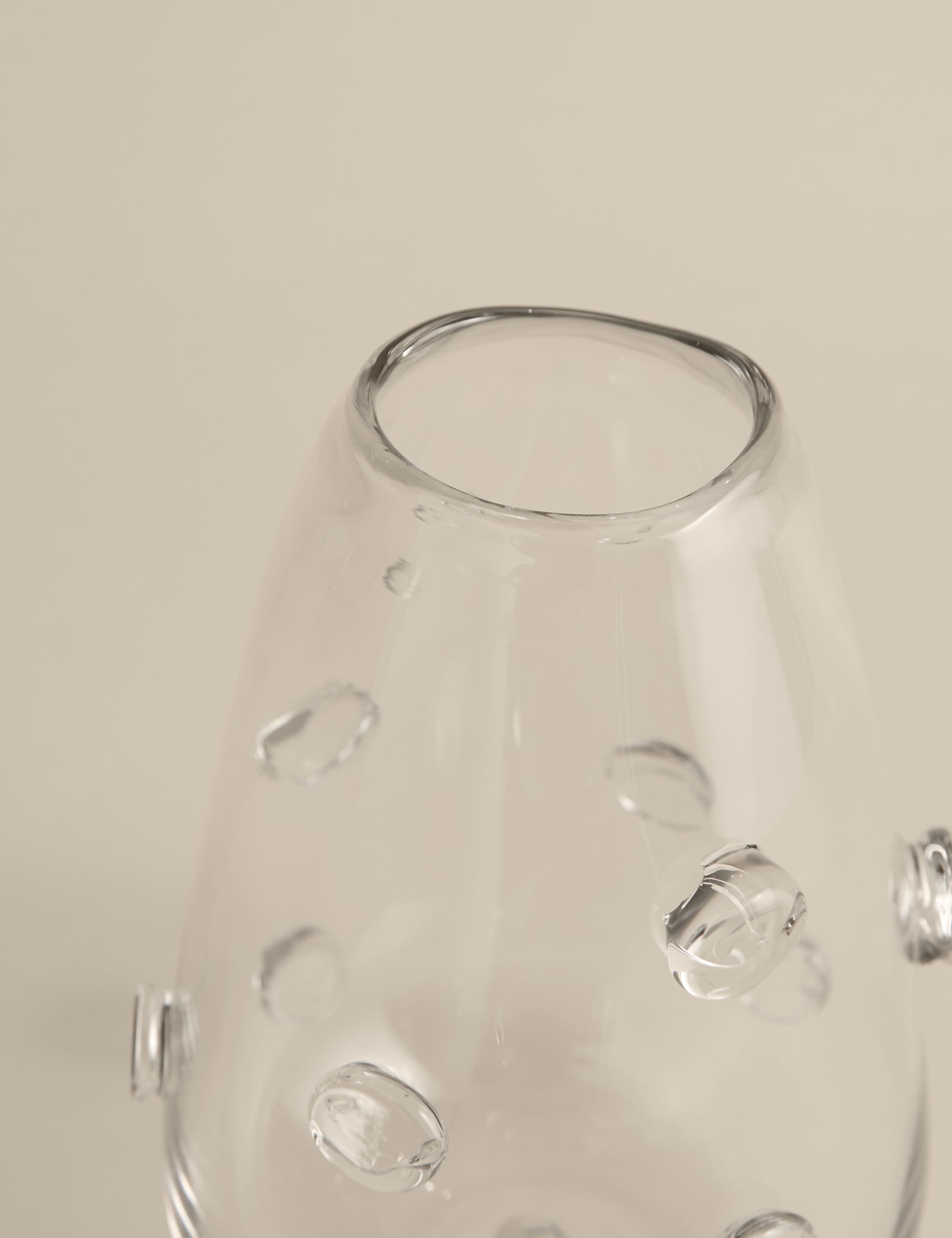 3D raised bobble glass vase 28cm, imported from the UK