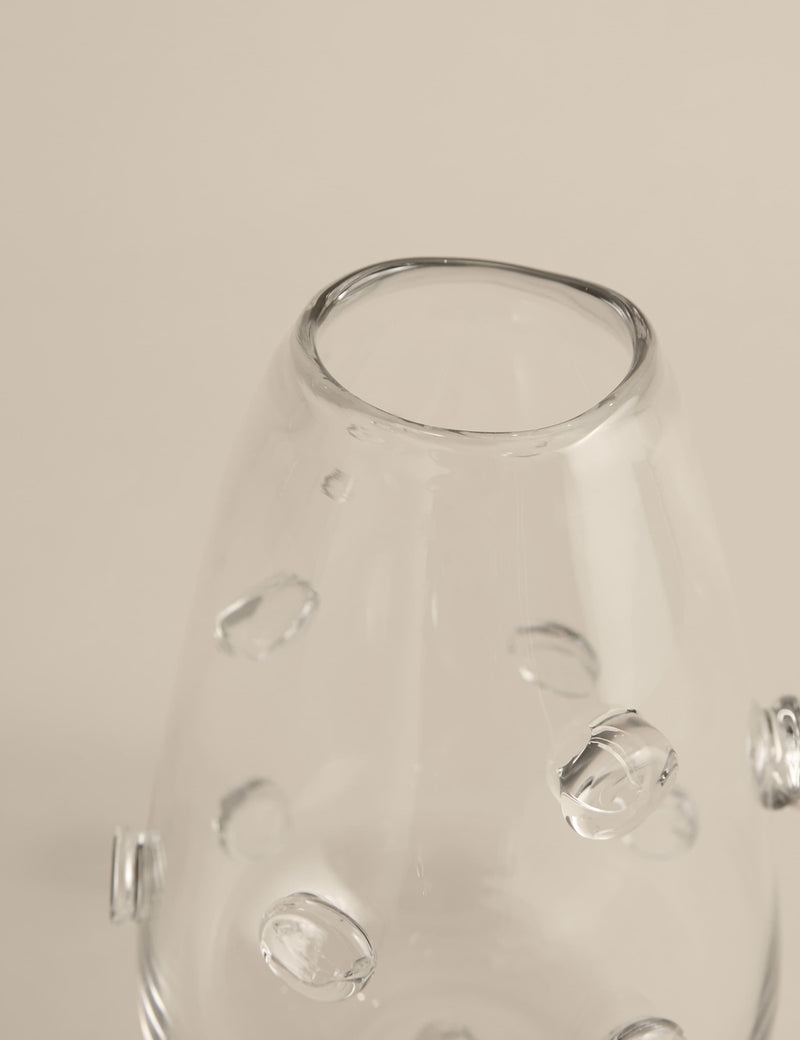 3D raised bobble glass vase 28cm, imported from the UK