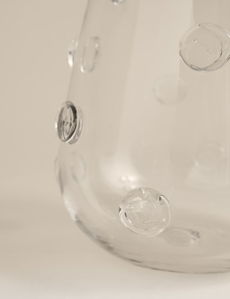 3D raised bobble glass vase 28cm, imported from the UK