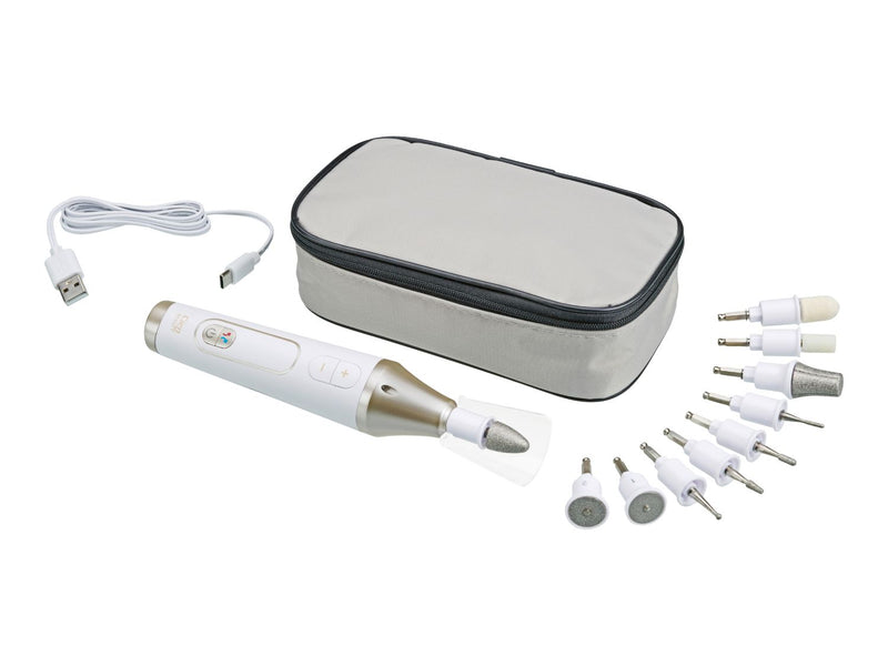 Cordless manicure and pedicure set with 10 attachments - British product