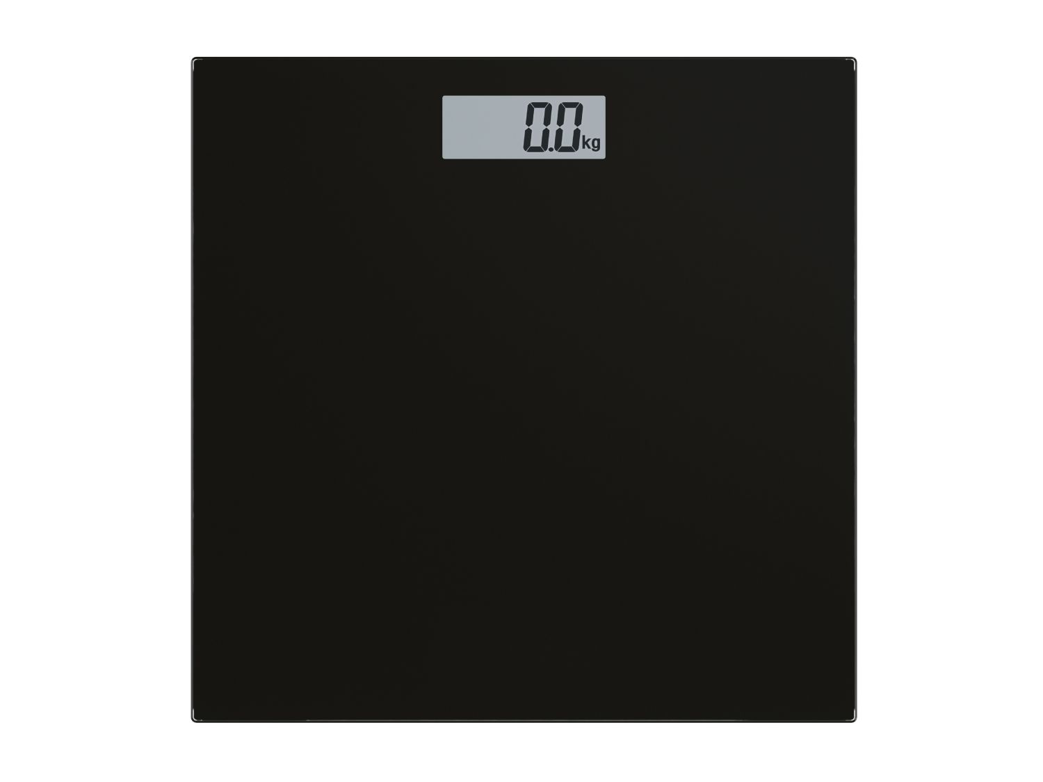 Black bathroom scales with LCD display and safety glass (British brand)