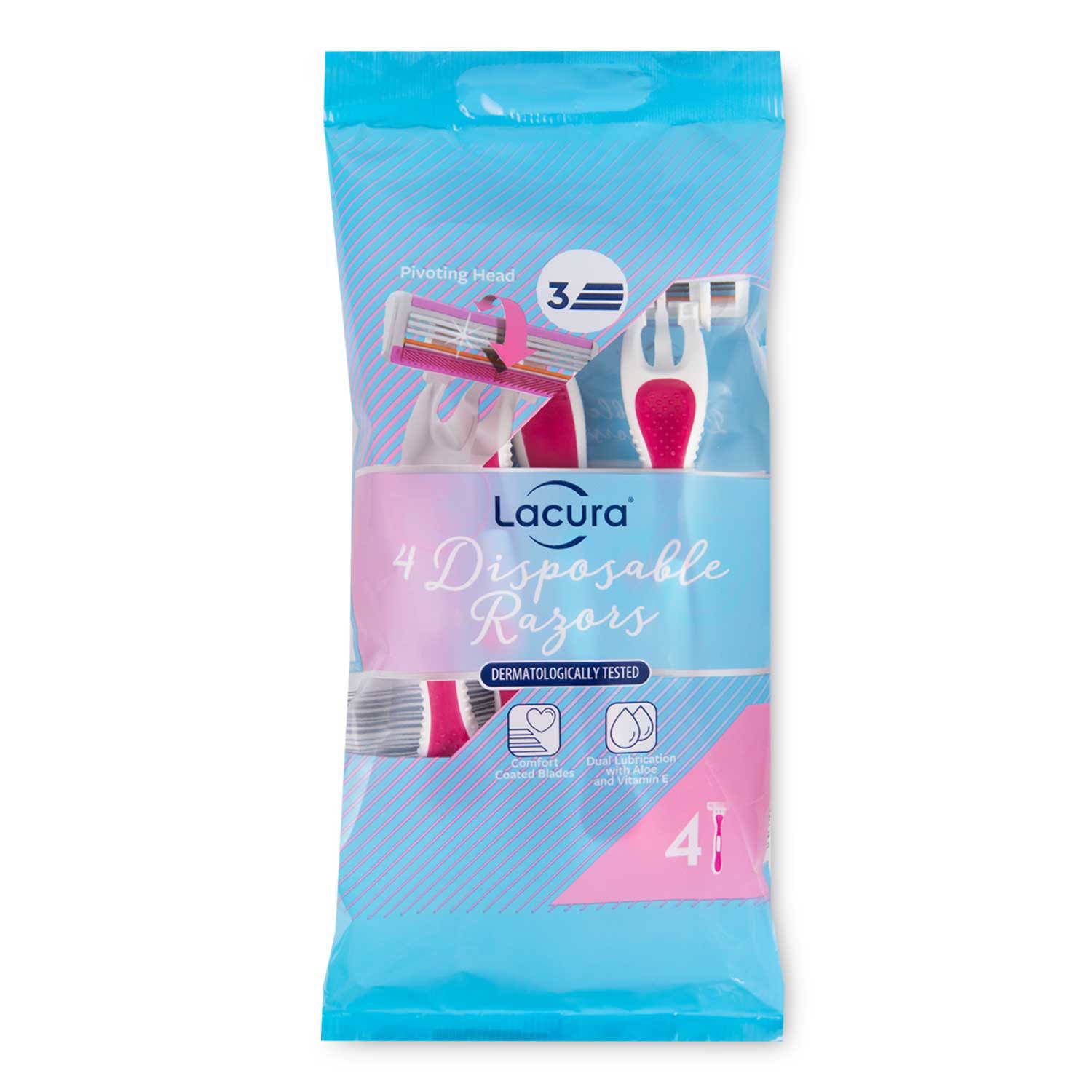 3 Blade Disposable Razor 4 Pack, imported from the UK