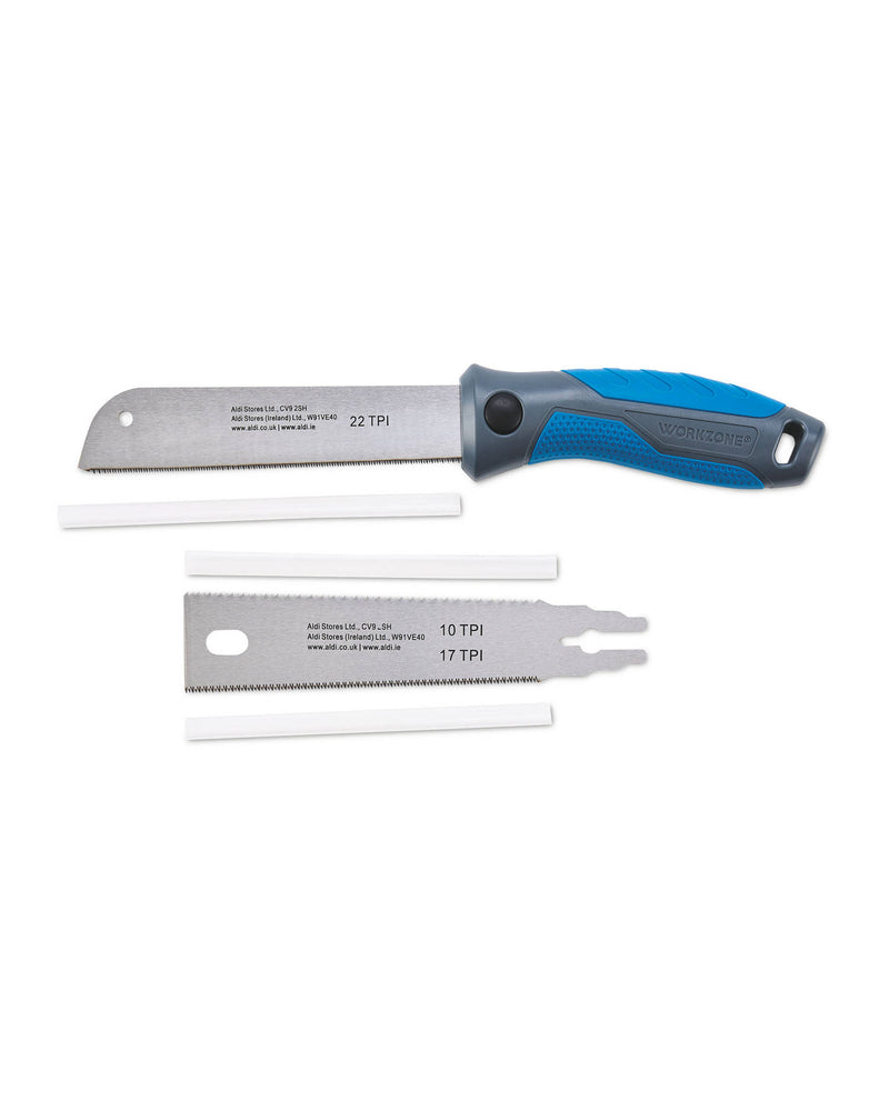 3 Piece Saw Set with Hack Saw, Wood and Metal Blades