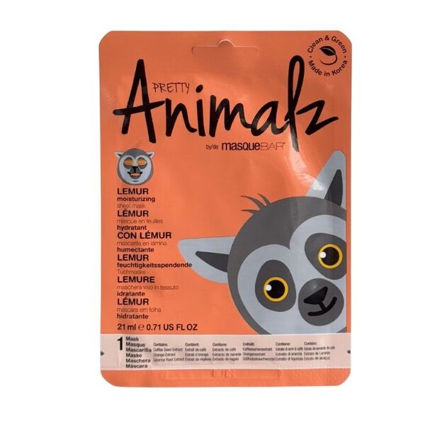 Pretty Animalz Lemur sheet mask, UK version