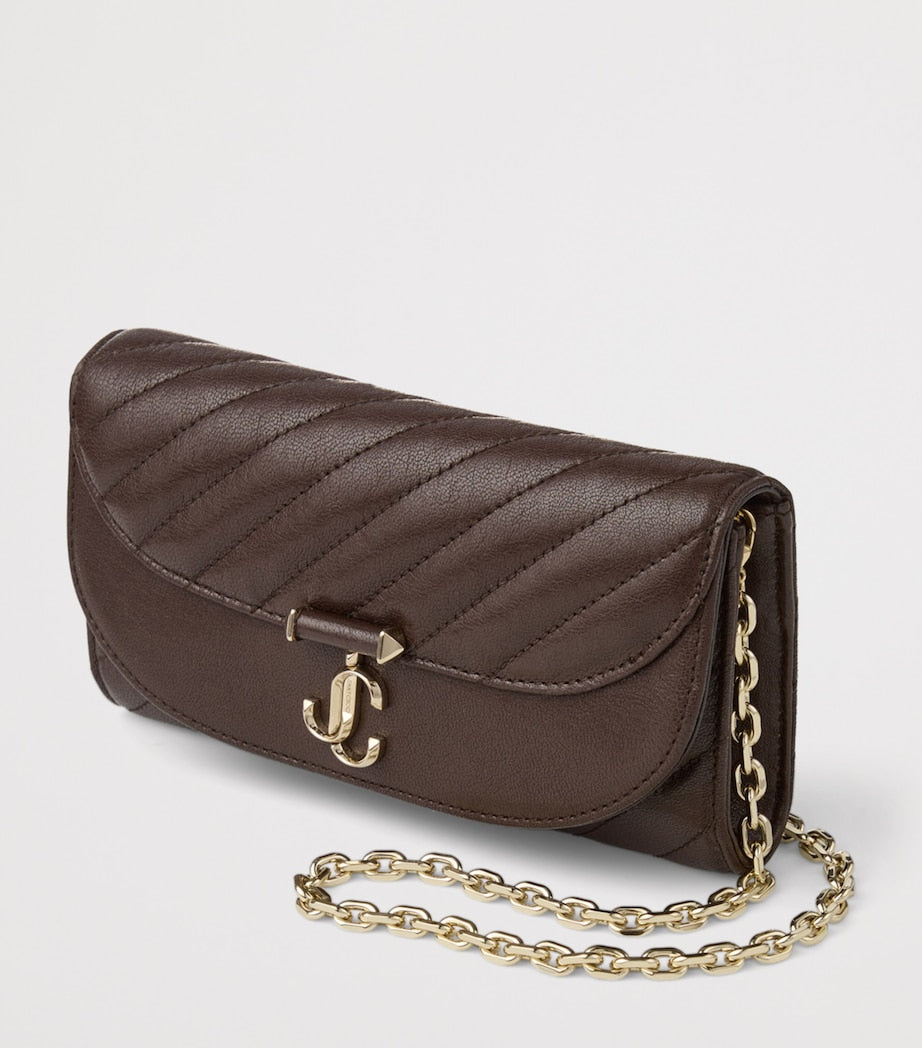 Jimmy Choo Curve wallet on chain lambskin bag (British brand)