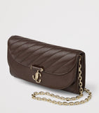 Jimmy Choo Curve wallet on chain lambskin bag (British brand)