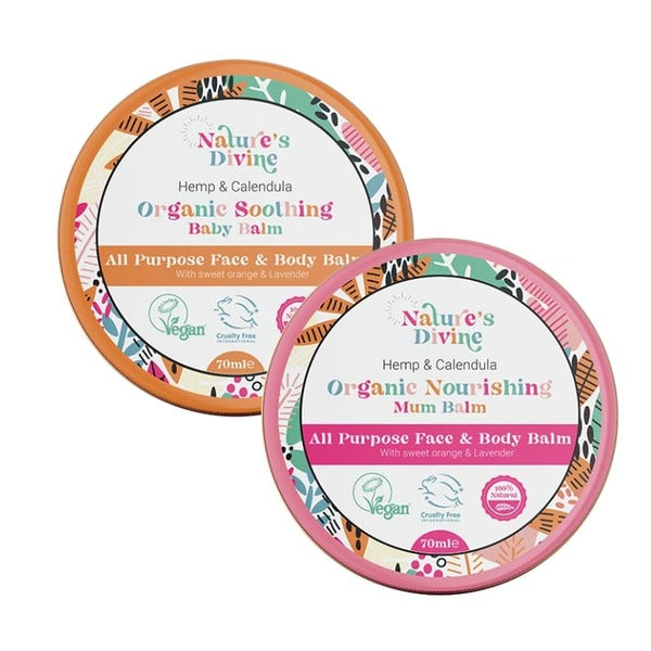 Nature's Divine Mum & Baby Duo organic balm set - British product