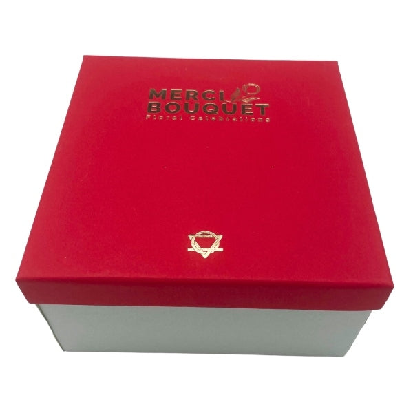 Merci Boutique soap bouquet red rose square (British brand)