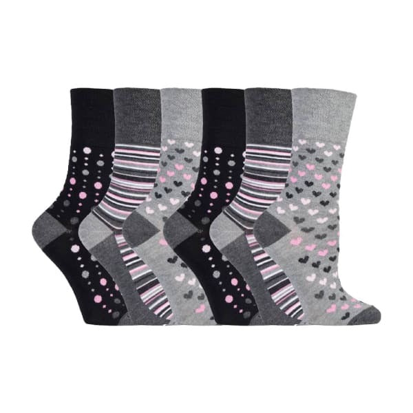 Gentle Grip 6 Pack Ladies Non Elastic Bamboo Socks
