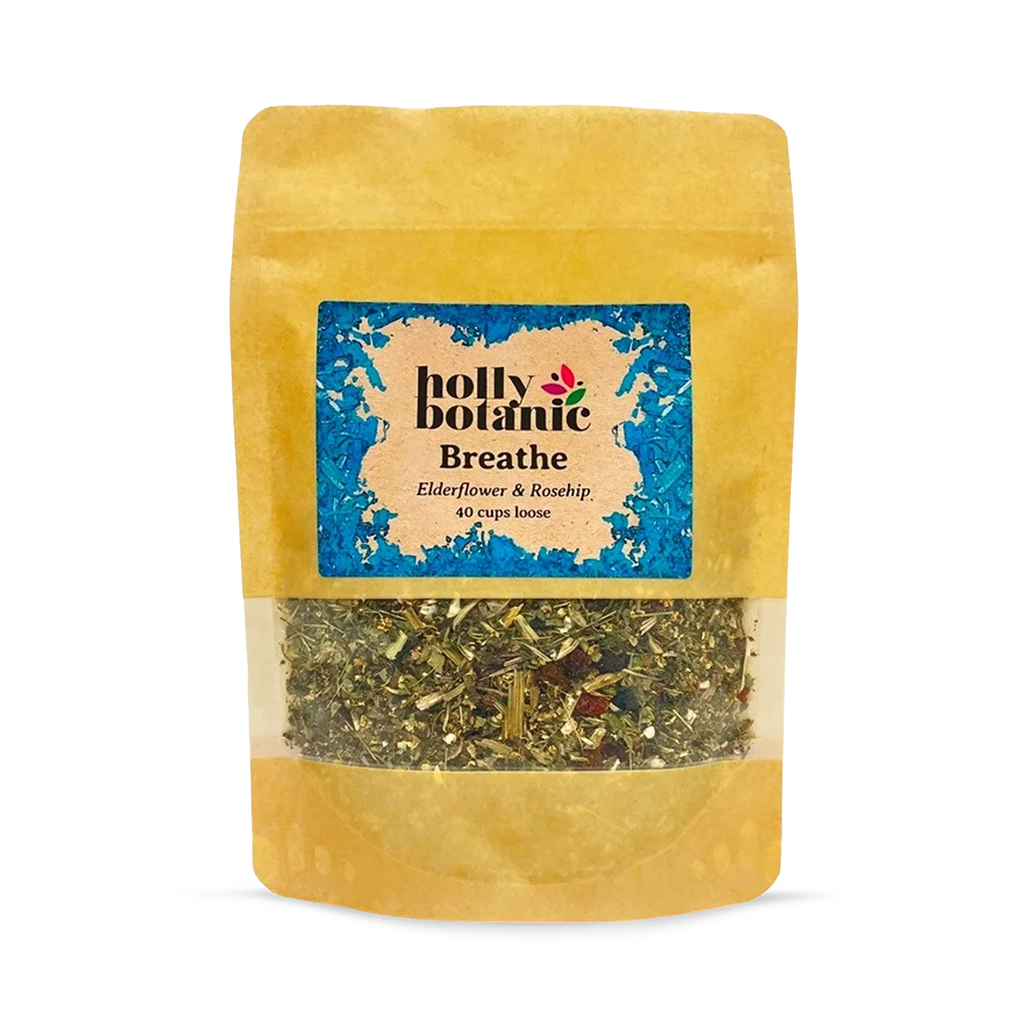 Holly Botanic Breathe Tisane Elderflower Rosehip 40 Cup Loose, imported from the UK