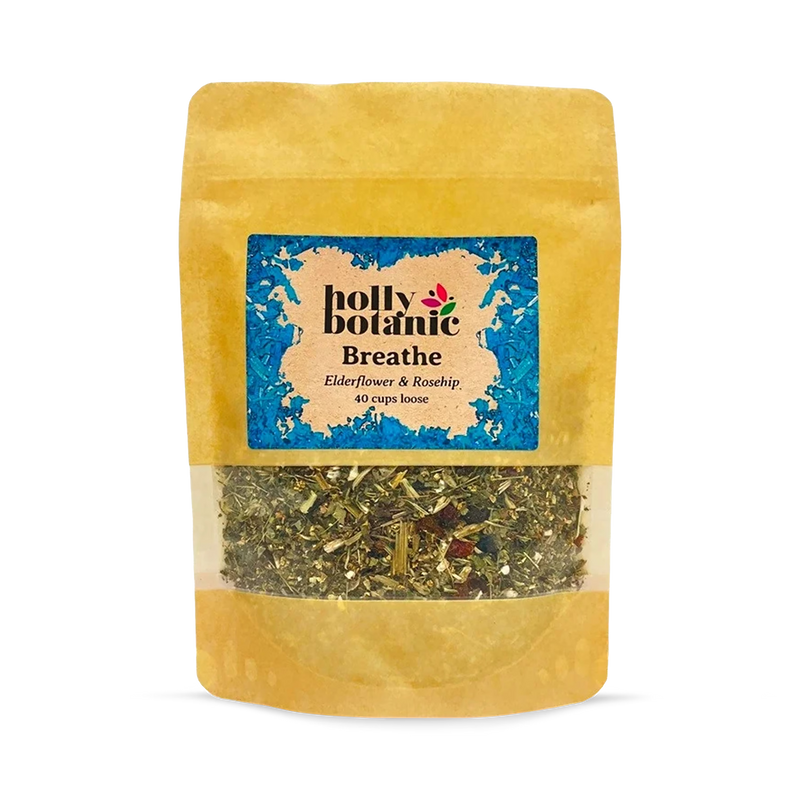 Holly Botanic Breathe Tisane Elderflower Rosehip 40 Cup Loose, imported from the UK
