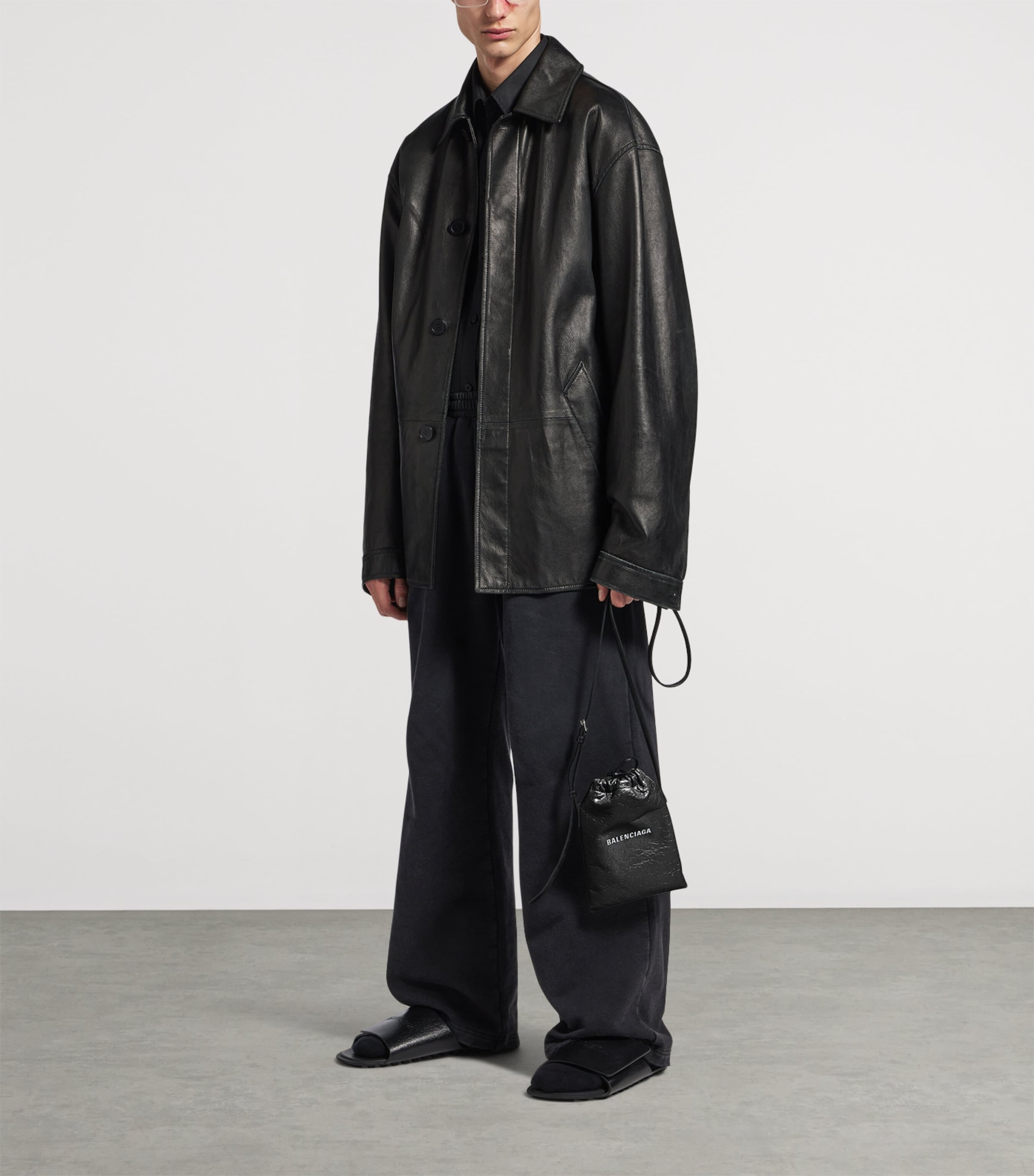 Balenciaga leather shopper phone holder - British product