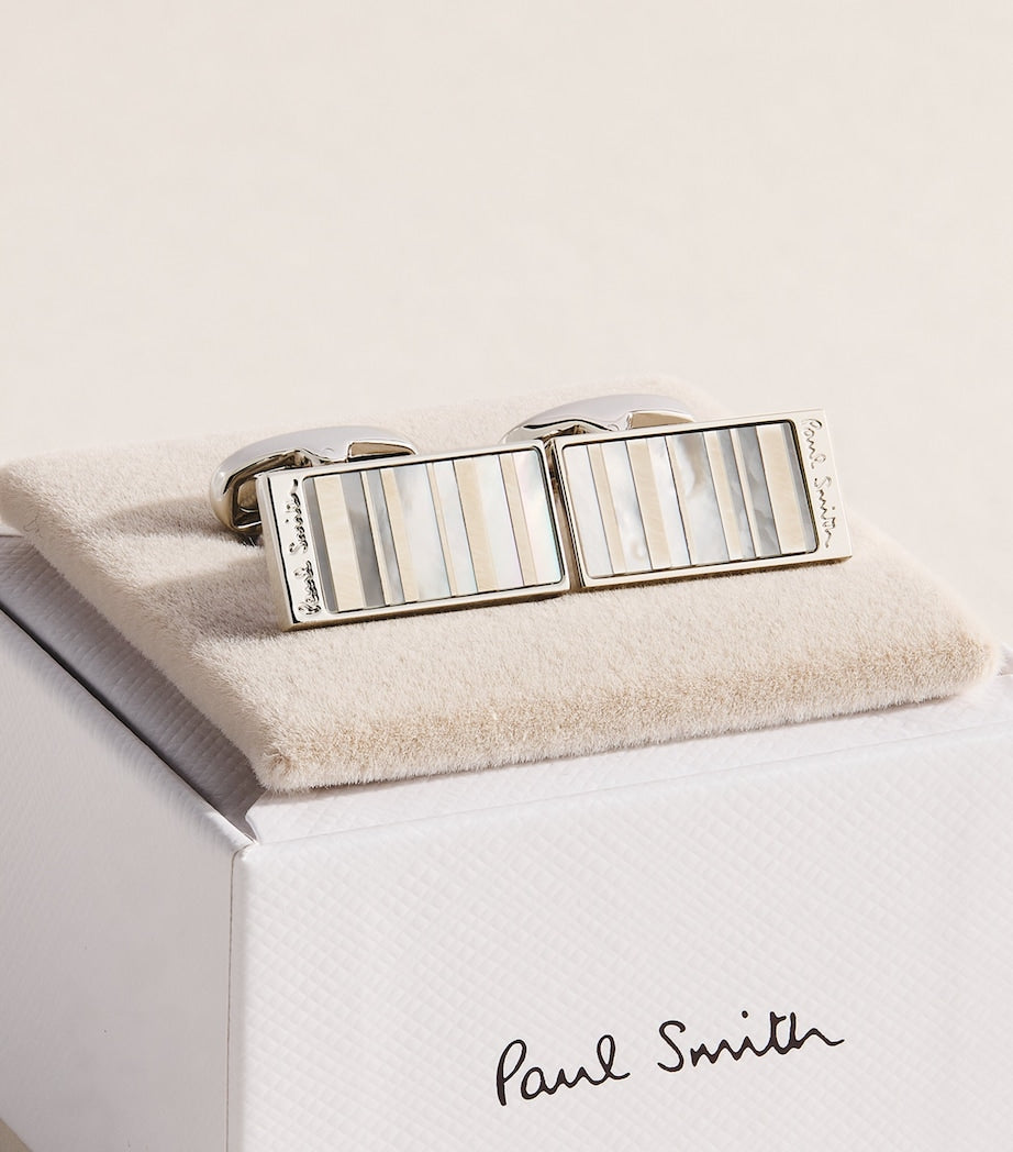 Paul Smith Manschettenknöpfe mit Perlmuttstreifen (britische Marke)