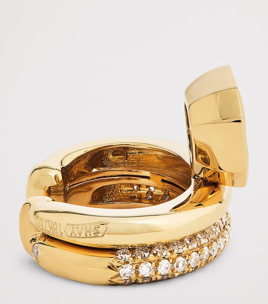 SHAY yellow gold diamond floating ear cuff, UK version