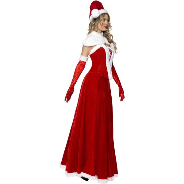 Smiffys Luxury Miss Santa Costume with hat and cape (British brand)