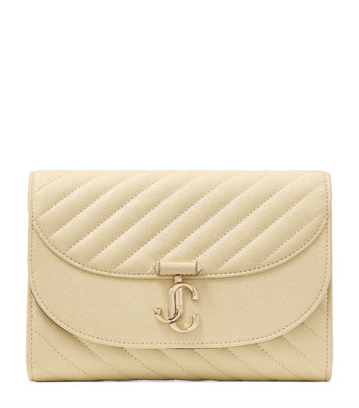 Harrods Jimmy Choo Leather Curve Clutch Bag- Buy online at McGrocer