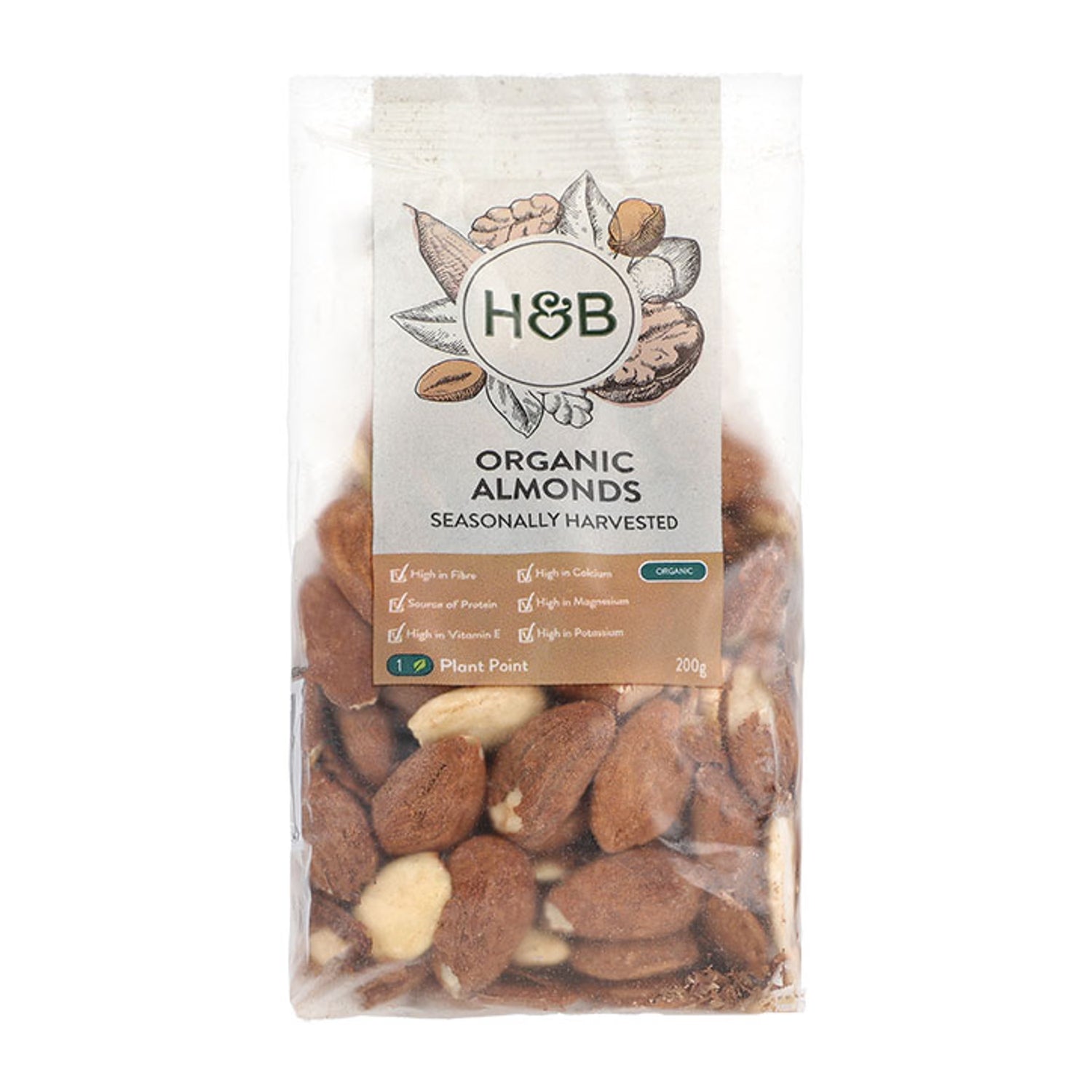 Holland & Barrett organic almonds 200g - British product