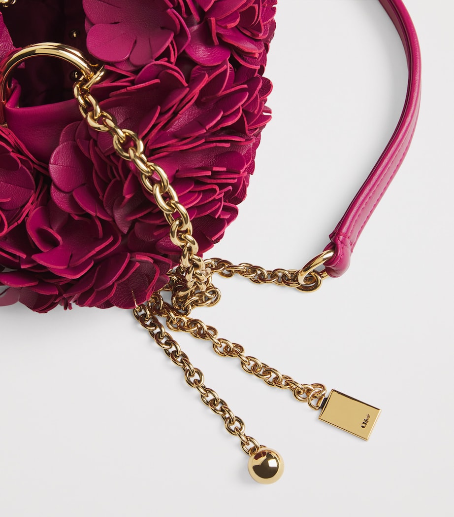 Chloé floral plissé leather shoulder bag (British brand)