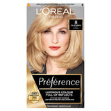 L'Oreal Preference Infinia 8 California Natural Mid Blonde Permanent Hair Dye Hair Colourants & Dyes ASDA   