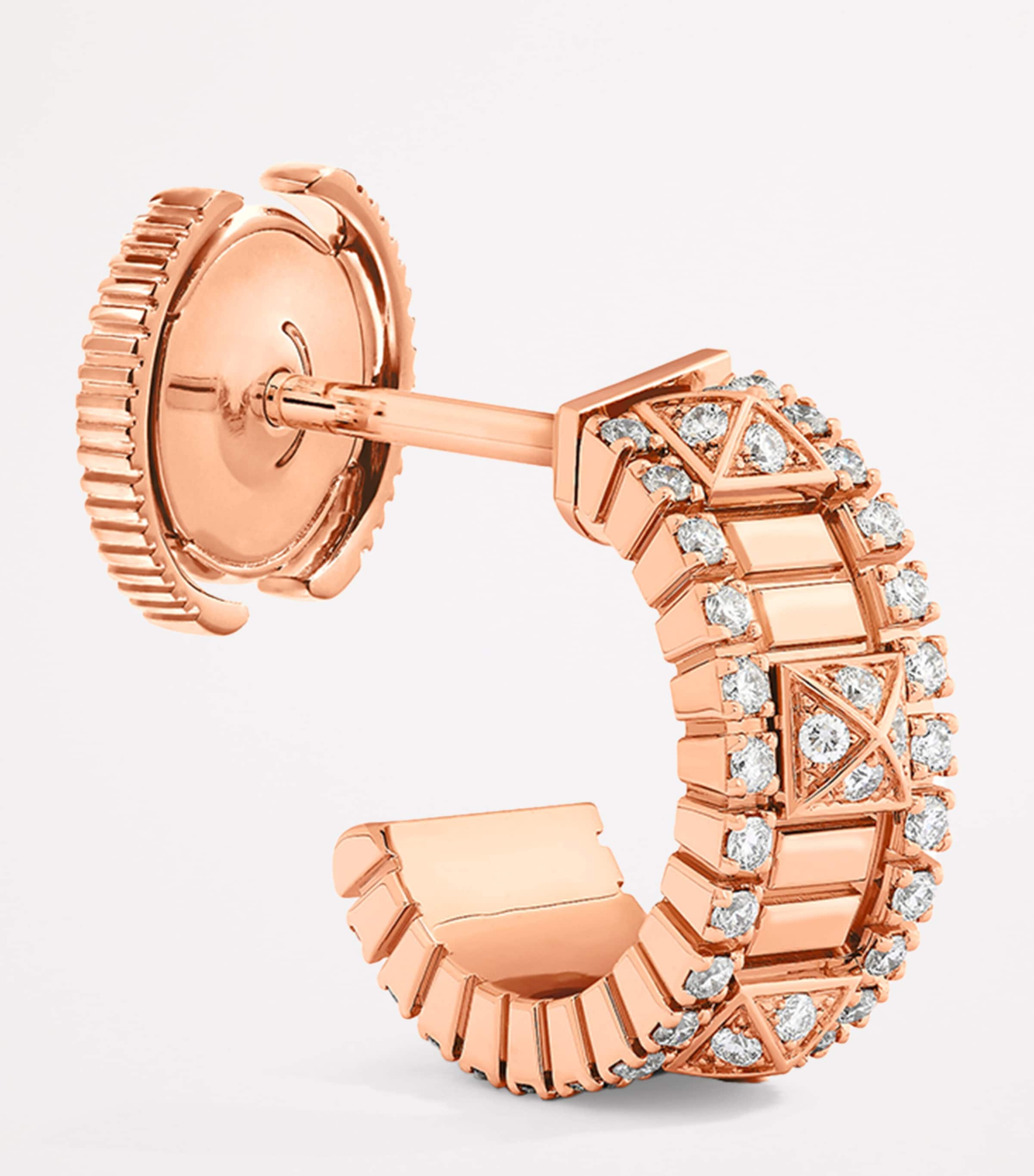 MARLI New York mini rose gold diamond hoop earrings - British product