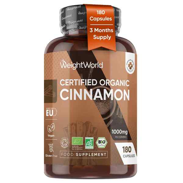 WeightWorld organic cinnamon capsules 1000mg 180 capsules - British product