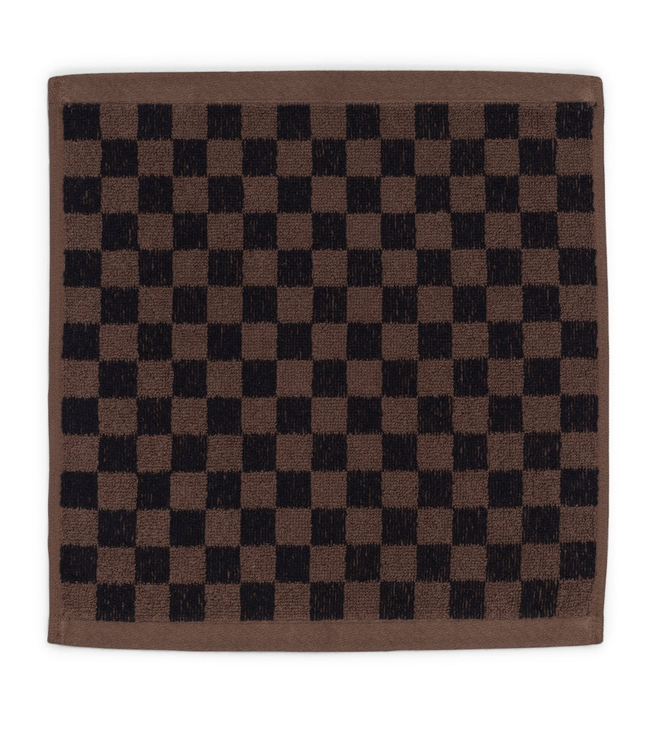 BAINA Check Quill facecloth 30cm organic cotton (British brand)