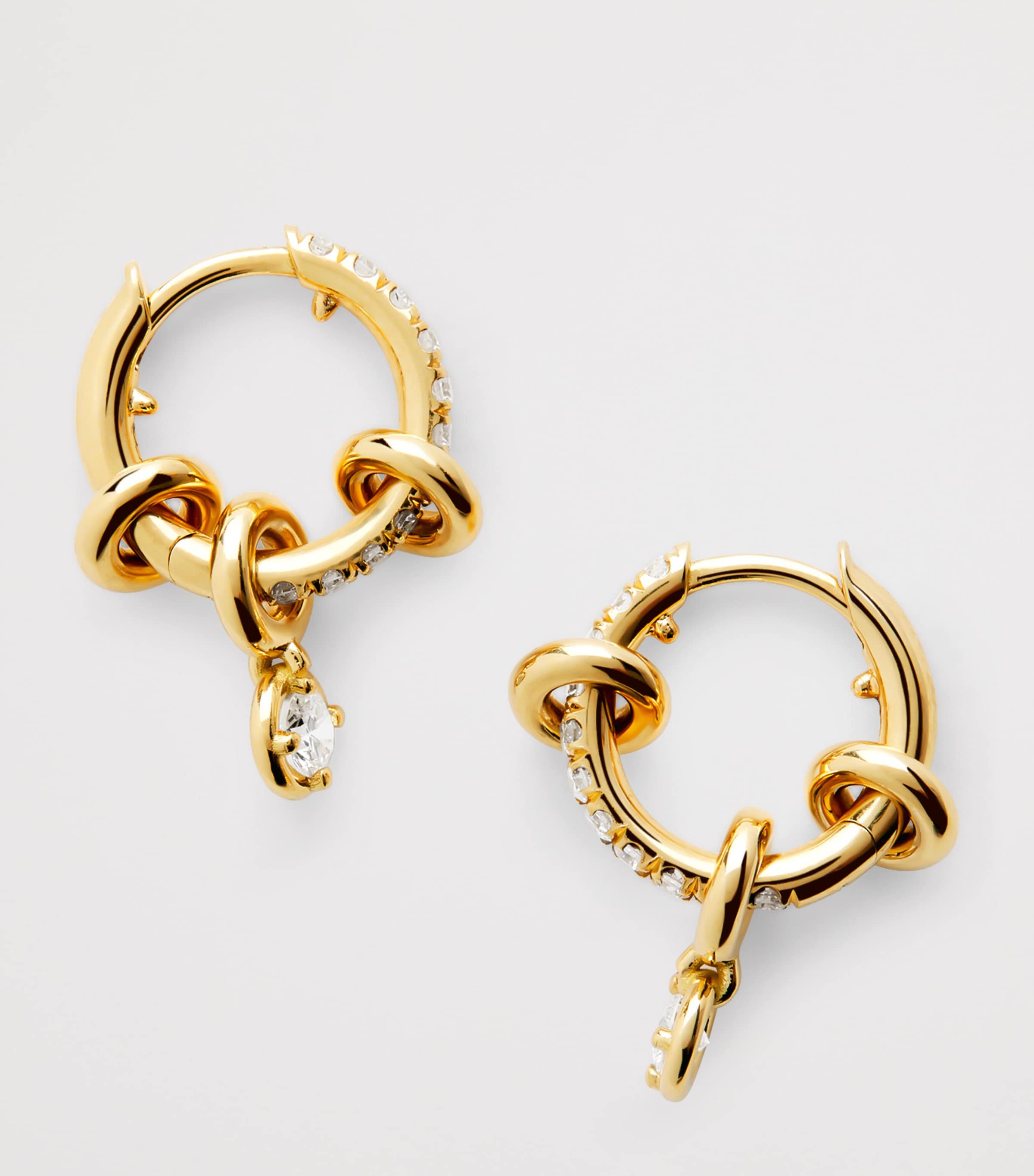 Spinelli Kilcollin hoop earrings yellow gold diamonds, imported from the UK