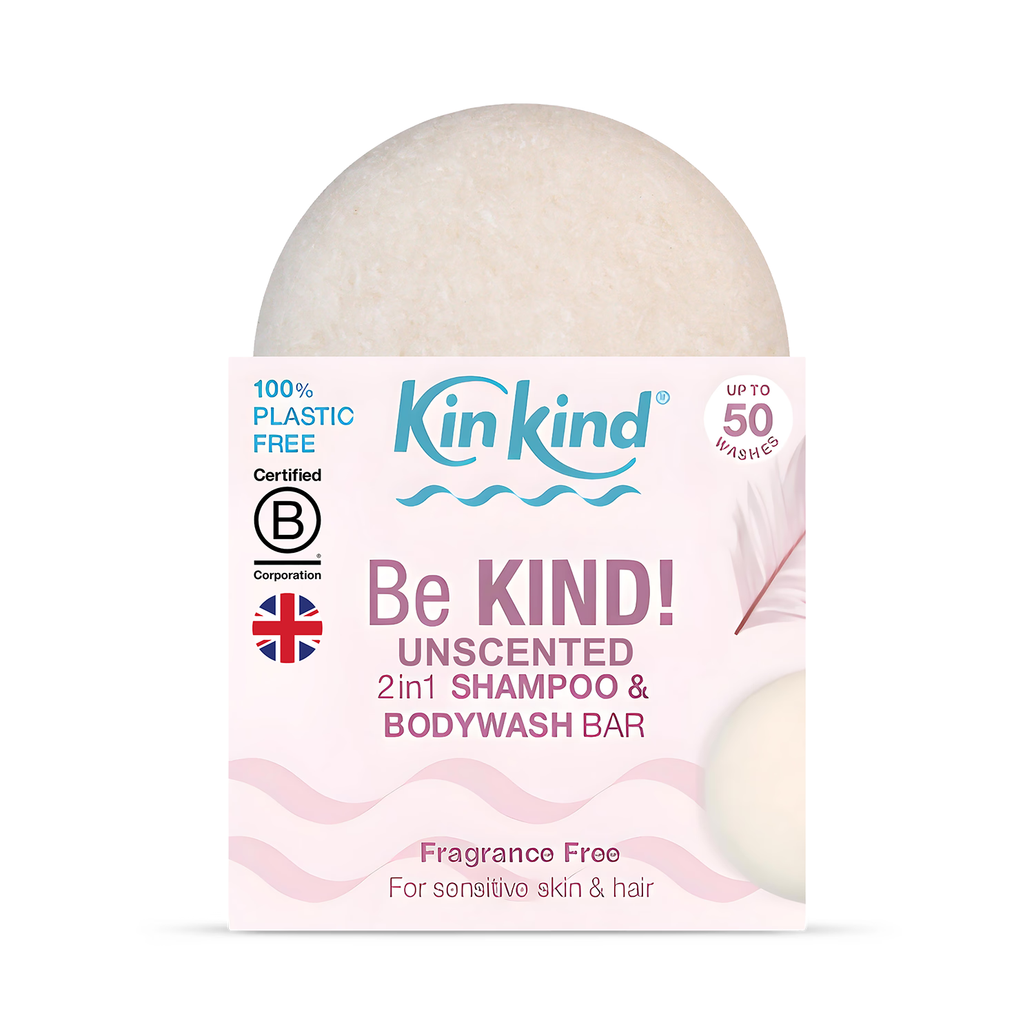 KinKind fragrance free shampoo bar 50g, imported from the UK