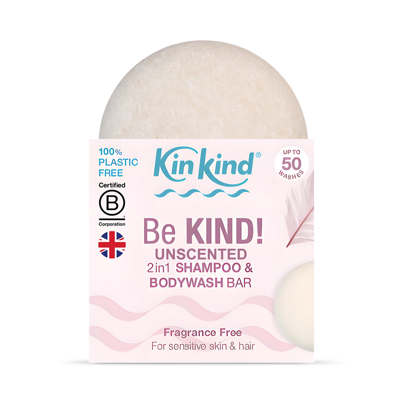KinKind fragrance free shampoo bar 50g, imported from the UK