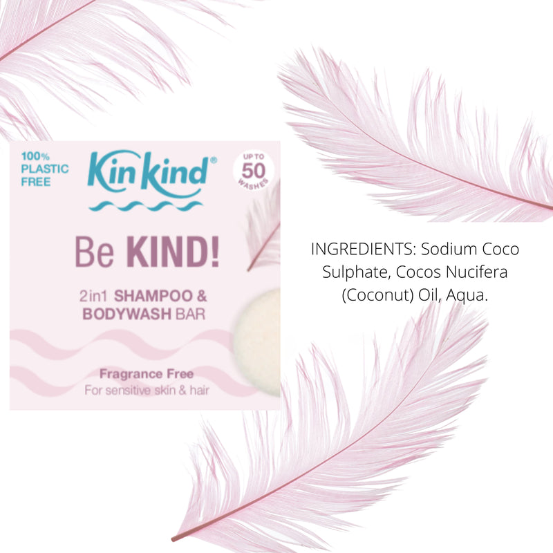 KinKind fragrance free shampoo bar 50g, imported from the UK