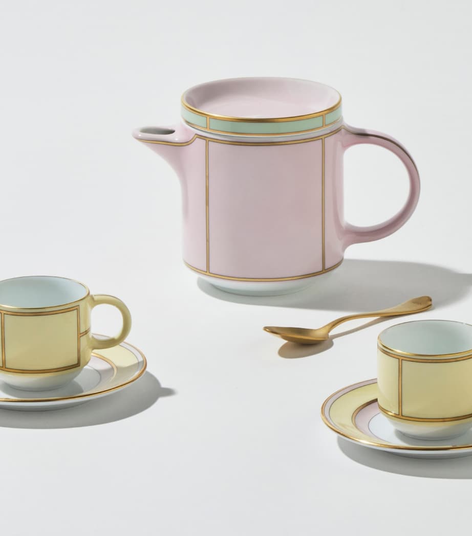 GINORI 1735 Giallo coffee cups and saucers set of 2, UK version