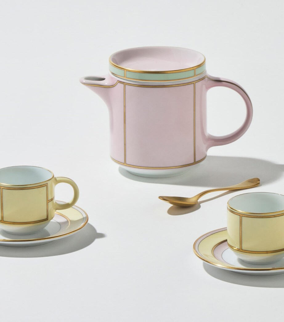 GINORI 1735 Giallo coffee cups and saucers set of 2, UK version