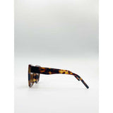SVNX oversized cat eye sunglasses brown tortoiseshell plastic frame - imported from the UK