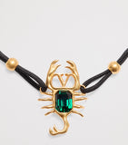Valentino Garavani VLogo Scorpion bracelet gold-tone metal green gem, UK version