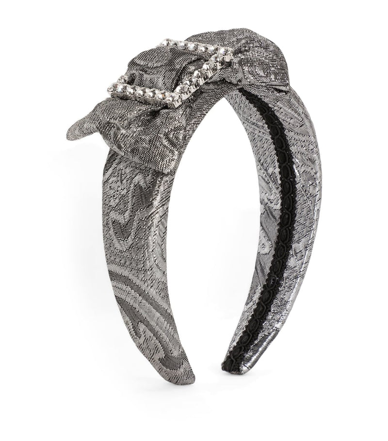 Dolce&Gabbana kids jacquard bow headband with diamante details - British product