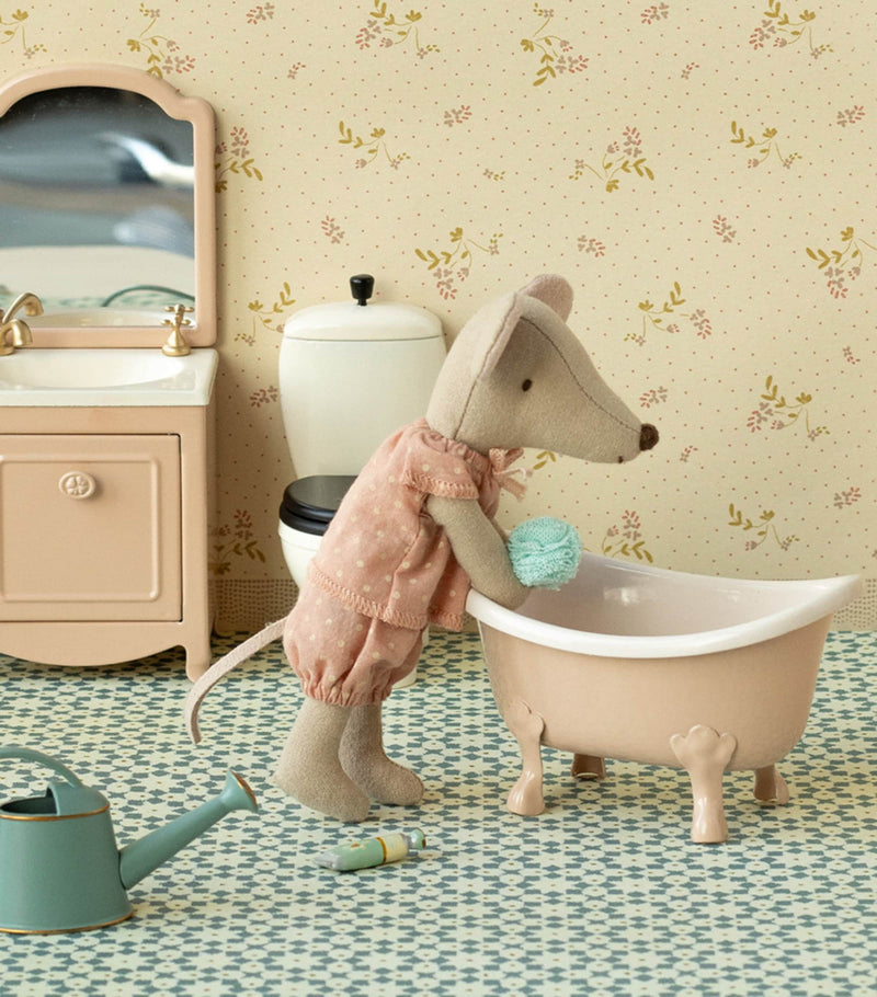Maileg mouse bathtub vintage metal H6cm - British product