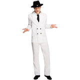 Fever gangster costume including white jacket and tie, UK version