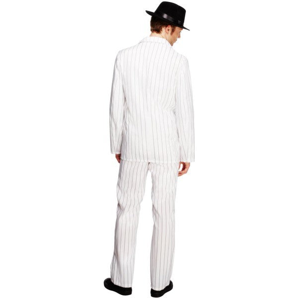 Fever gangster costume including white jacket and tie, UK version
