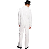 Fever gangster costume including white jacket and tie, UK version