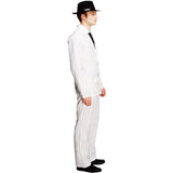 Fever gangster costume including white jacket and tie, UK version