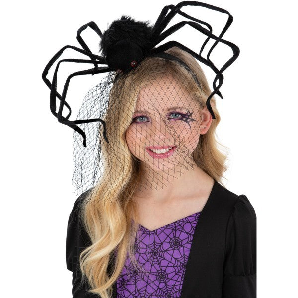 Smiffys kids spider headband with web veil (British brand)