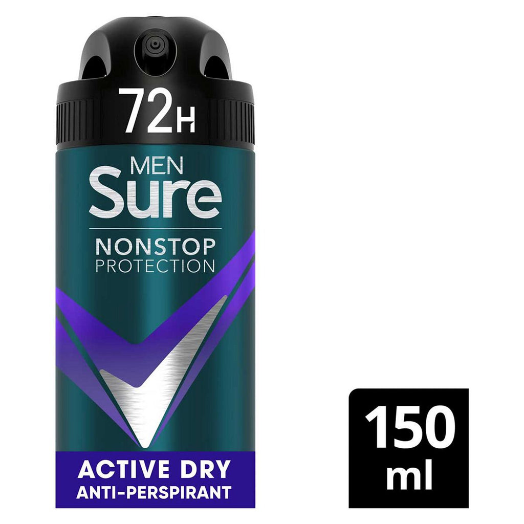 Sure Men Active Dry Nonstop Protection Anti-perspirant Deodorant Aerosol 150 ml