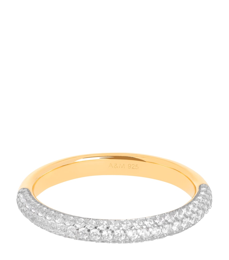 Astrid & Miyu gold-plated pavé essential ring - British product