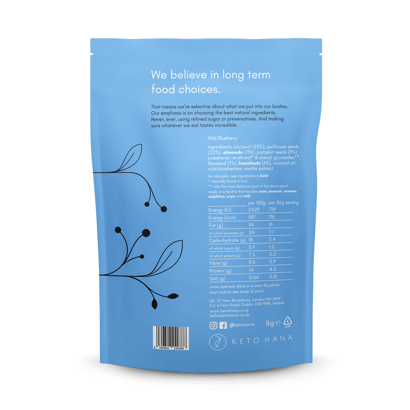 Keto Hana Wild Blueberry Granola 300g - British product