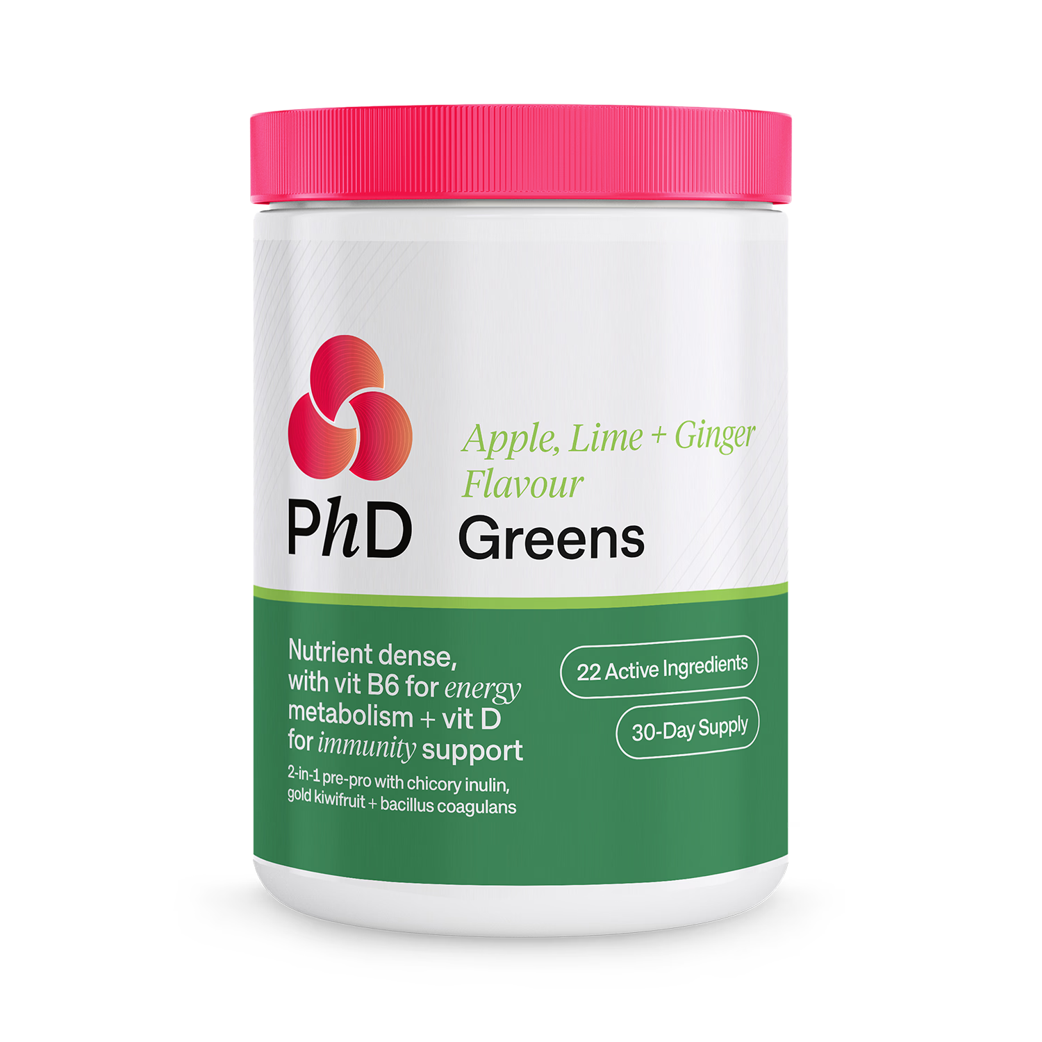 PHD Greens Apple powder 1000g green supplement (British brand)