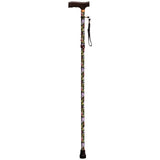 Aidapt Folding Walking Cane - Patterned Blue Floral GOODS Superdrug   