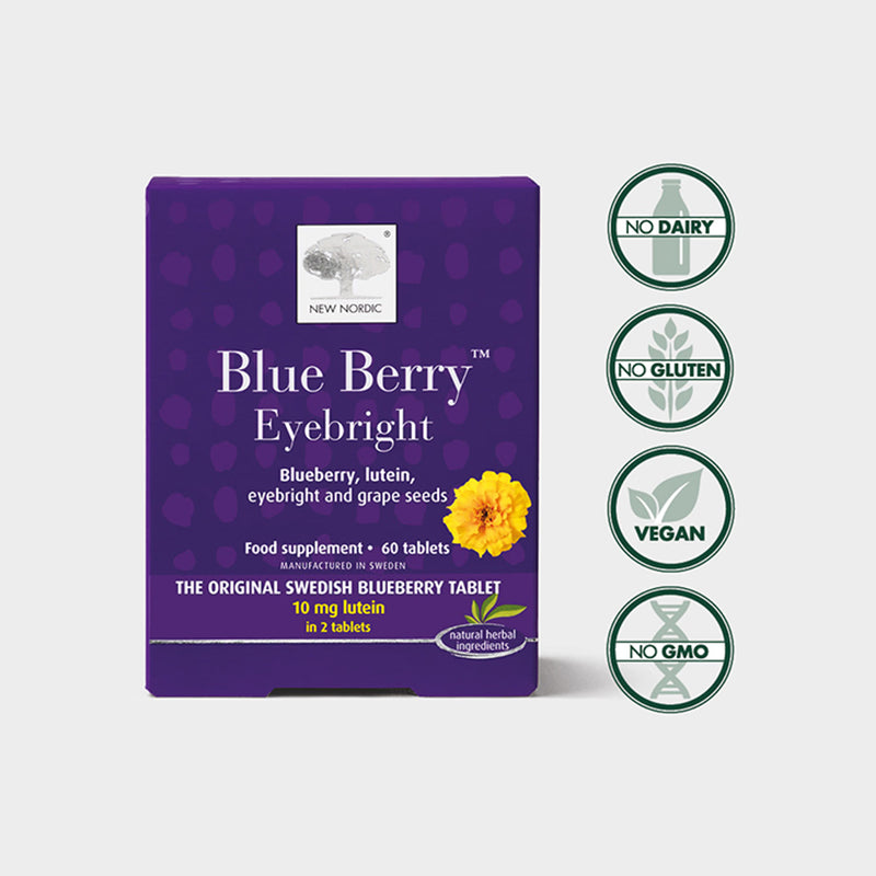 New Nordic Blue Berry Eyebright tablets 60, imported from the UK