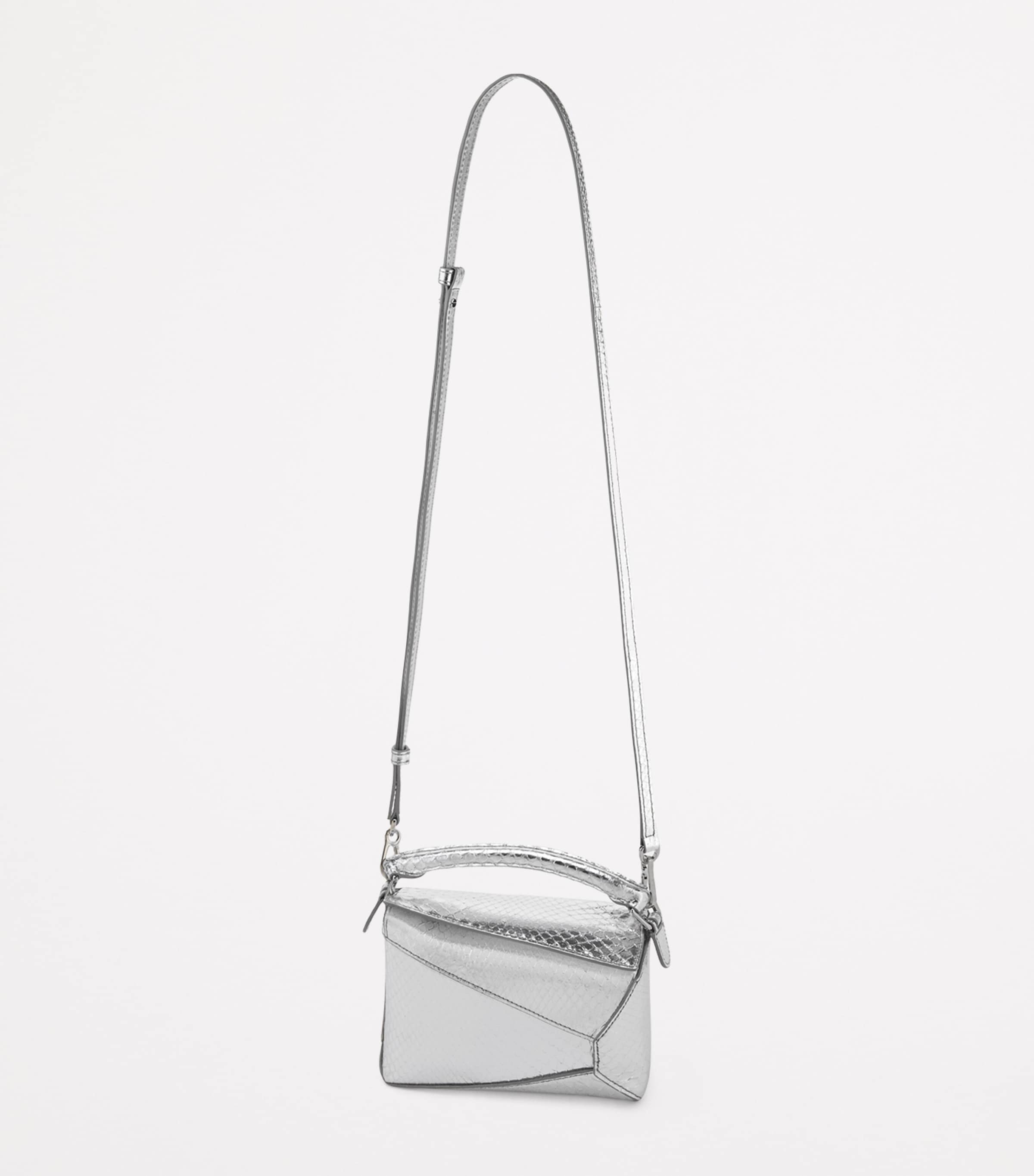 Loewe mini python skin Puzzle Edge handbag, imported from the UK