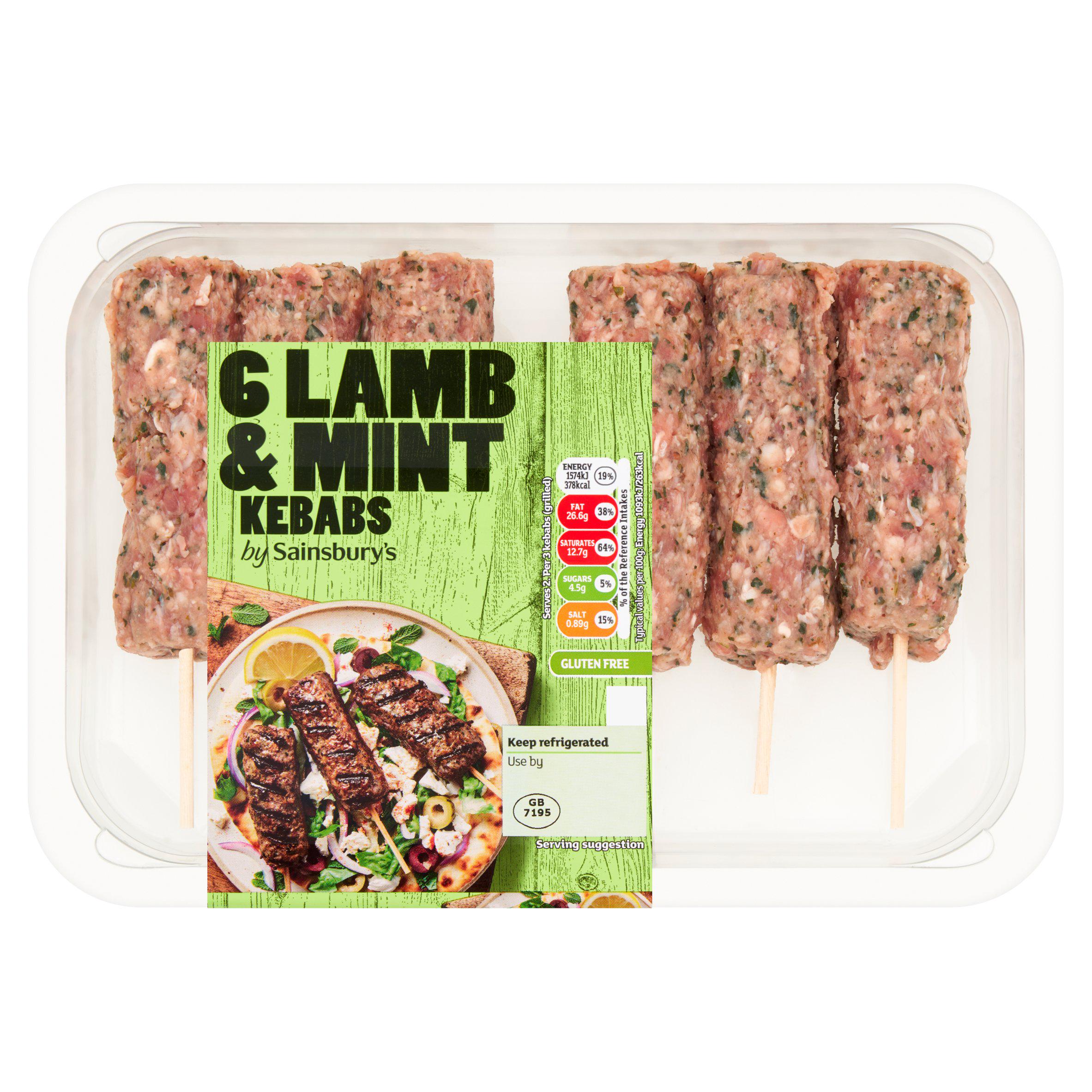 Sainsbury's Lamb & Mint Kebabs 360g GOODS Sainsburys   