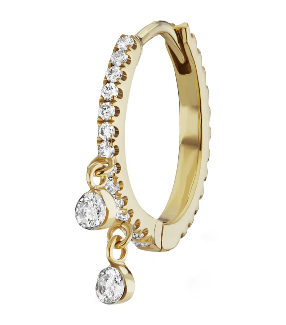 Maria Tash diamond eternity double dangle hoop earring 9.5mm - British product